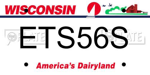ETS56S Wisconsin License Plate