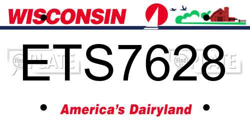 ETS7628 Wisconsin License Plate