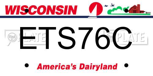 ETS76C Wisconsin License Plate