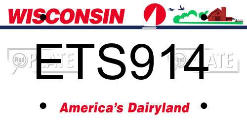 ETS914 Wisconsin License Plate