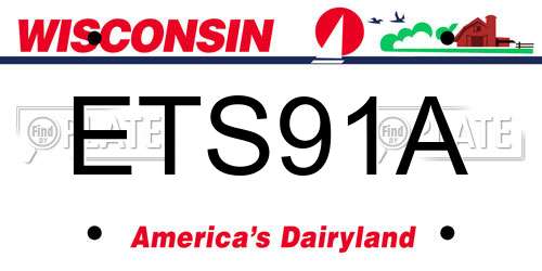ETS91A Wisconsin License Plate