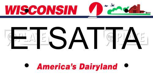 ETSATTA Wisconsin License Plate