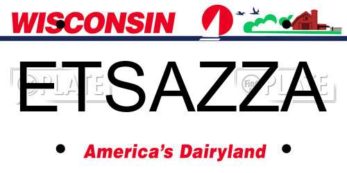 ETSAZZA Wisconsin License Plate