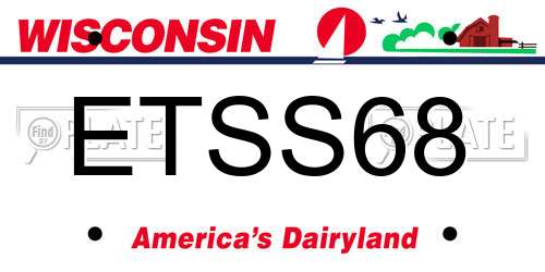 ETSS68 Wisconsin License Plate