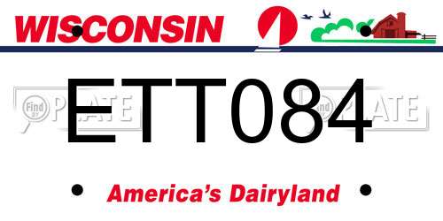ETT084 Wisconsin License Plate