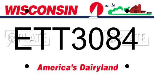 ETT3084 Wisconsin License Plate