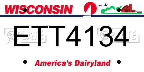 ETT4134 Wisconsin License Plate