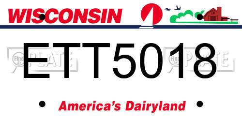 ETT5018 Wisconsin License Plate