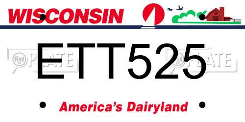 ETT525 Wisconsin License Plate