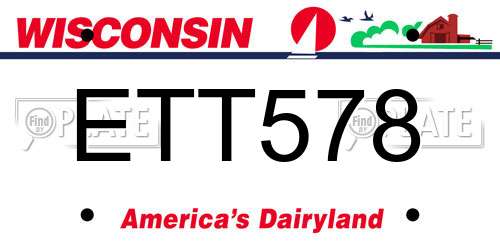 ETT578 Wisconsin License Plate