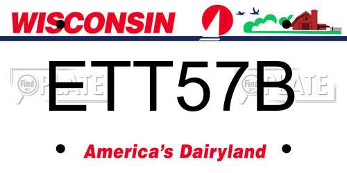 ETT57B Wisconsin License Plate