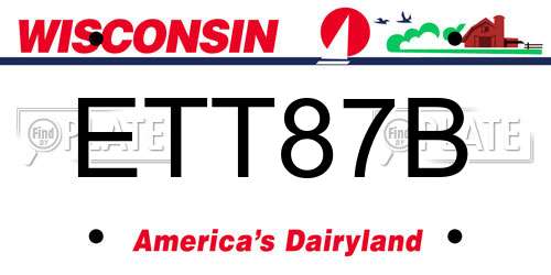 ETT87B Wisconsin License Plate