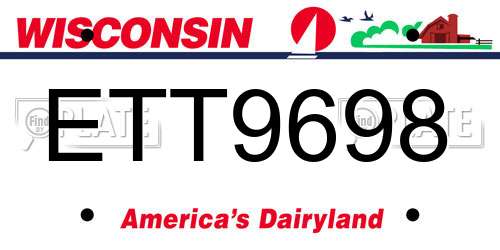 ETT9698 Wisconsin License Plate