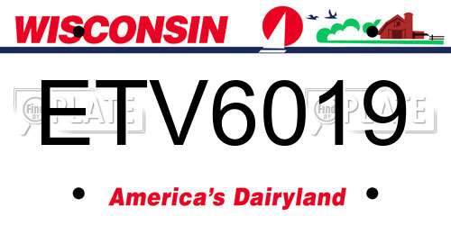 ETV6019 Wisconsin License Plate
