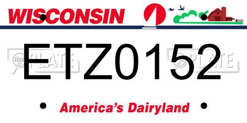 ETZ0152 Wisconsin License Plate
