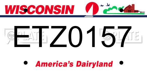 ETZ0157 Wisconsin License Plate