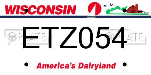 ETZ054 Wisconsin License Plate