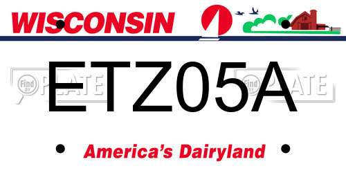 ETZ05A Wisconsin License Plate