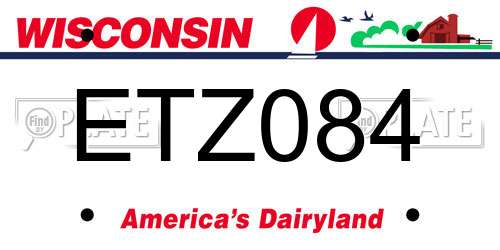 ETZ084 Wisconsin License Plate