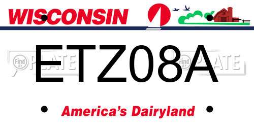 ETZ08A Wisconsin License Plate