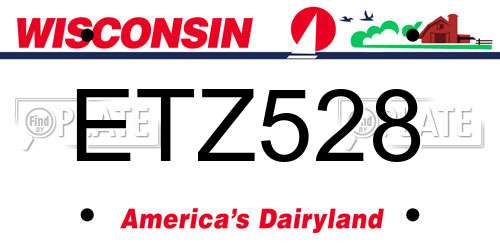 ETZ528 Wisconsin License Plate