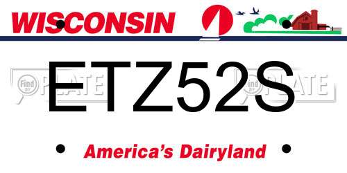 ETZ52S Wisconsin License Plate