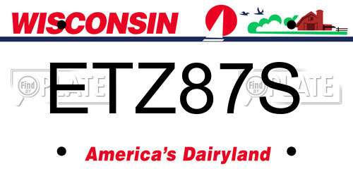 ETZ87S Wisconsin License Plate