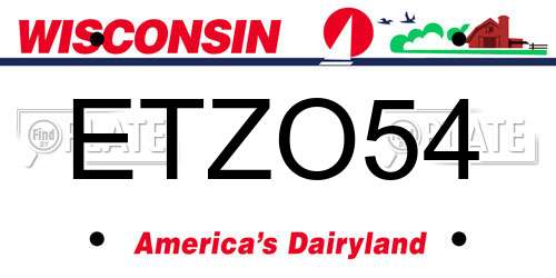 ETZO54 Wisconsin License Plate