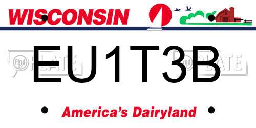 EU1T3B Wisconsin License Plate