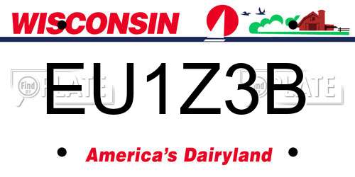 EU1Z3B Wisconsin License Plate