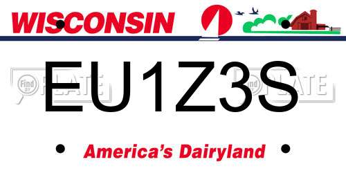 EU1Z3S Wisconsin License Plate