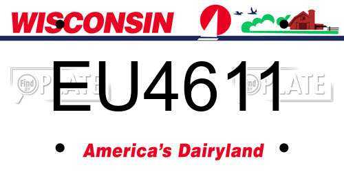 EU4611 Wisconsin License Plate