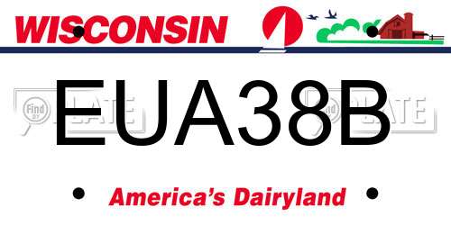 EUA38B Wisconsin License Plate