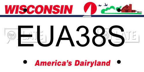EUA38S Wisconsin License Plate
