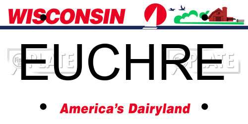 EUCHRE Wisconsin License Plate