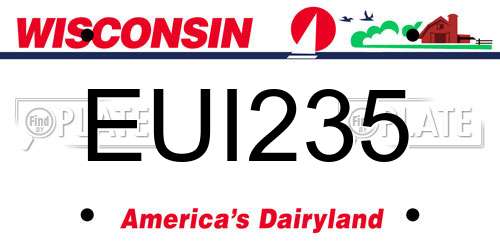 EUI235 Wisconsin License Plate