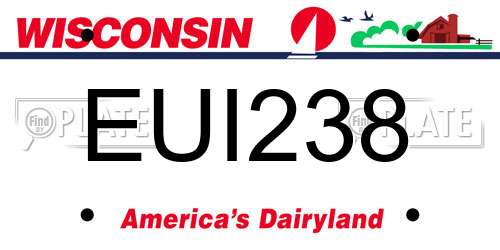 EUI238 Wisconsin License Plate