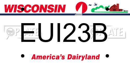 EUI23B Wisconsin License Plate