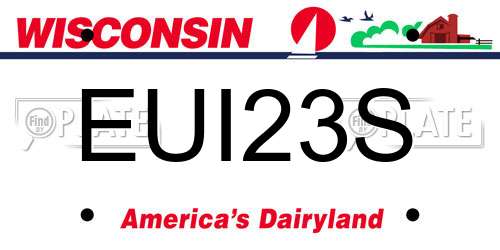 EUI23S Wisconsin License Plate