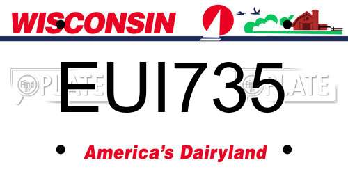 EUI735 Wisconsin License Plate