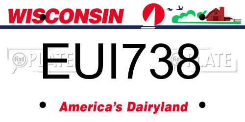 EUI738 Wisconsin License Plate