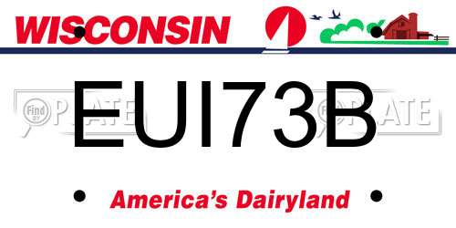 EUI73B Wisconsin License Plate