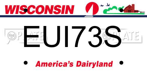 EUI73S Wisconsin License Plate
