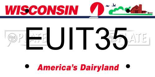 EUIT35 Wisconsin License Plate