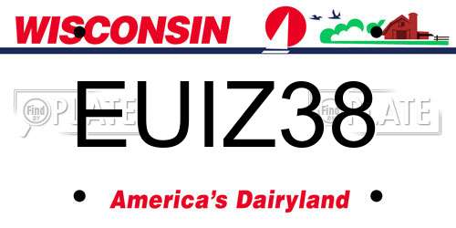 EUIZ38 Wisconsin License Plate