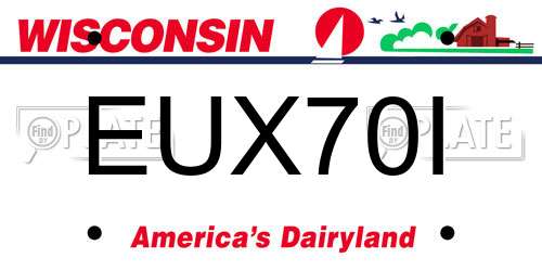 EUX70I Wisconsin License Plate