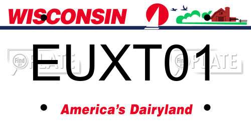 EUXT01 Wisconsin License Plate