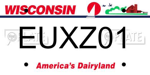 EUXZ01 Wisconsin License Plate