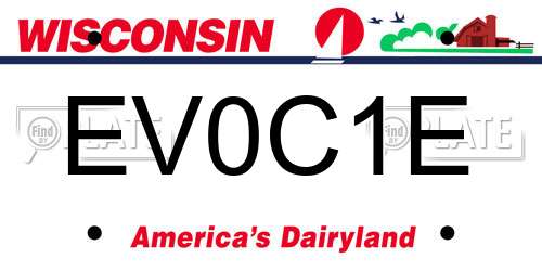 EV0C1E Wisconsin License Plate