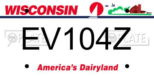 EV104Z Wisconsin License Plate